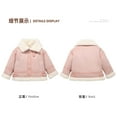 thumbnail image 6 of TEAJOPSUU Kids Sherpa Fleece Lined Jacket Winter Thickened Warm Flip Collar Casual Jacket Cozy Long Sleeve Cold Weather Outwear E-Pink, 6 of 9