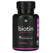 Sports Research Biotin with Coconut Oil, 10,000 mcg, 120 Veggie Softgels