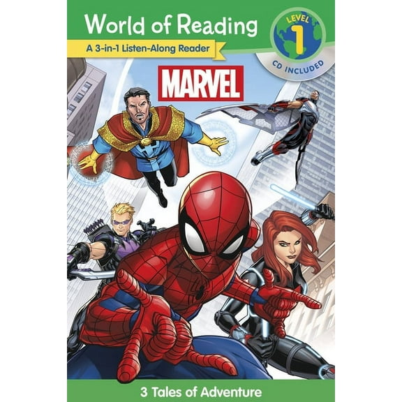 World of Reading World of Reading: Marvel 3-In-1 Listen-Along Reader-World of Reading Level 1: 3 Tales of Adventure with CD!, (Paperback)