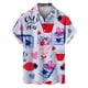 thumbnail image 2 of Camisetas de manga corta para hombre, con estampado 3D de amor, gráfico, camisas de botones para el día de San Valentín, blusa informal de verano para playa para hombre, 2 of 5