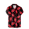 thumbnail image 1 of Wyzesi Chemises de la Saint-Valentin pour Hommes Impression Numérique 3D Mode Chemise à Manches Courtes Col Rabattu Grande Taille, 1 of 4