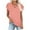 Pink, variant on Top for Women Loose Fit Fashion Crisscross V‑Neck Casual Tunic Petal Cap Short Sleeve Twist Front Blouse Lightweight Breathable Solid‑Color Summer Pullover Shirt with Pocket