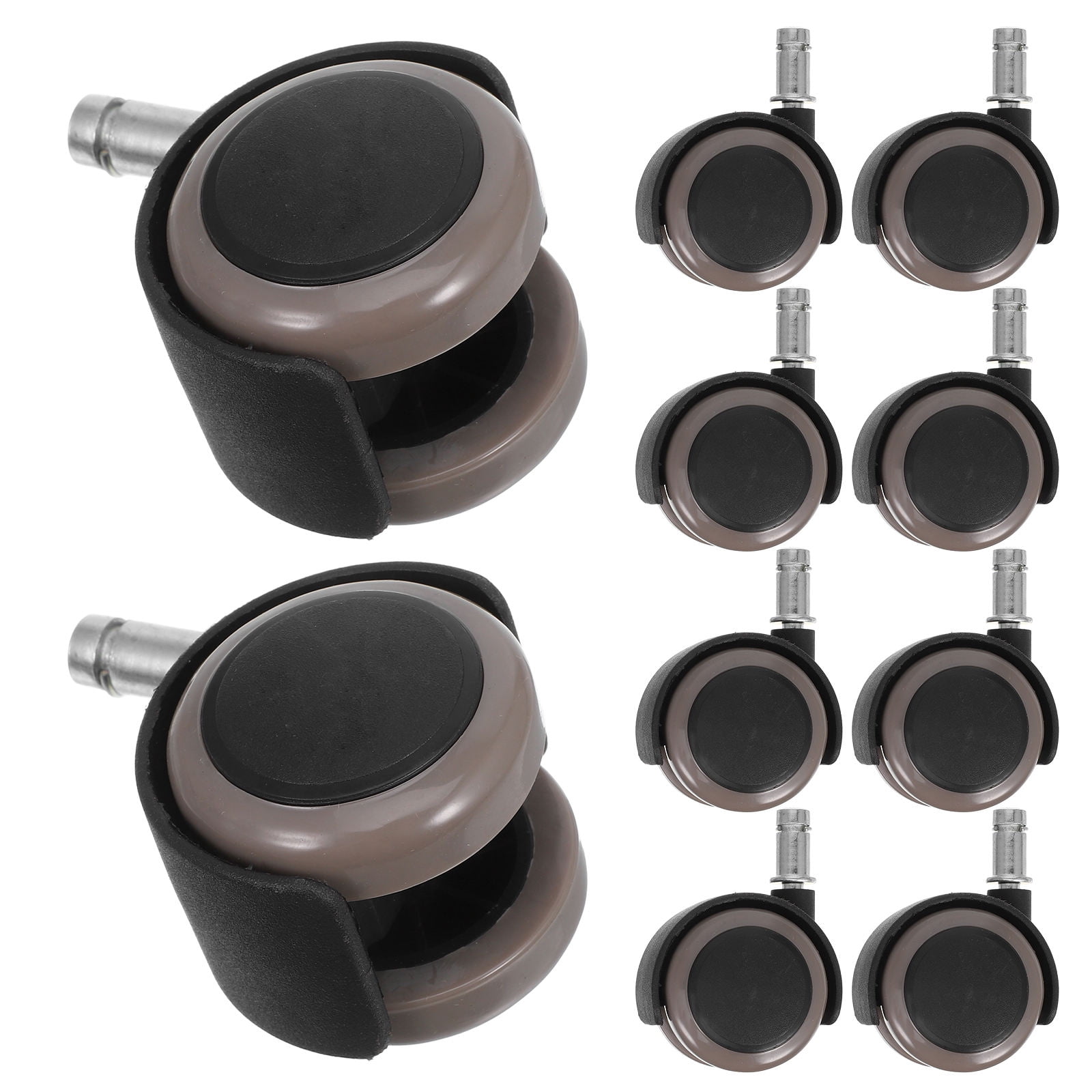 FRCOLOR 10pcs Black Nylon Caster Wheels for Office Chairs WearResistant ShockAbsorbing Replacement 2inch