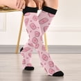 thumbnail image 5 of FORMRS Womens Knee High Socks Casual Long Thick Travel Daily Wear, 1 Pair, Phones and Hearts, 5 of 6