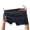 thumbnail image 3 of WAVSUF Summer Mens Quick Drying Comfort Boxer Briefs for Men Solid Color Underpants Comfortable Ventilation Briefs Blue Size XL, 3 of 3