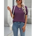 thumbnail image 5 of Zeagoo Womens Summer Short Sleeve Tops Crew Neck Lightweight Pullover Sweaters Loose Dressy Casual Blouse, 5 of 6
