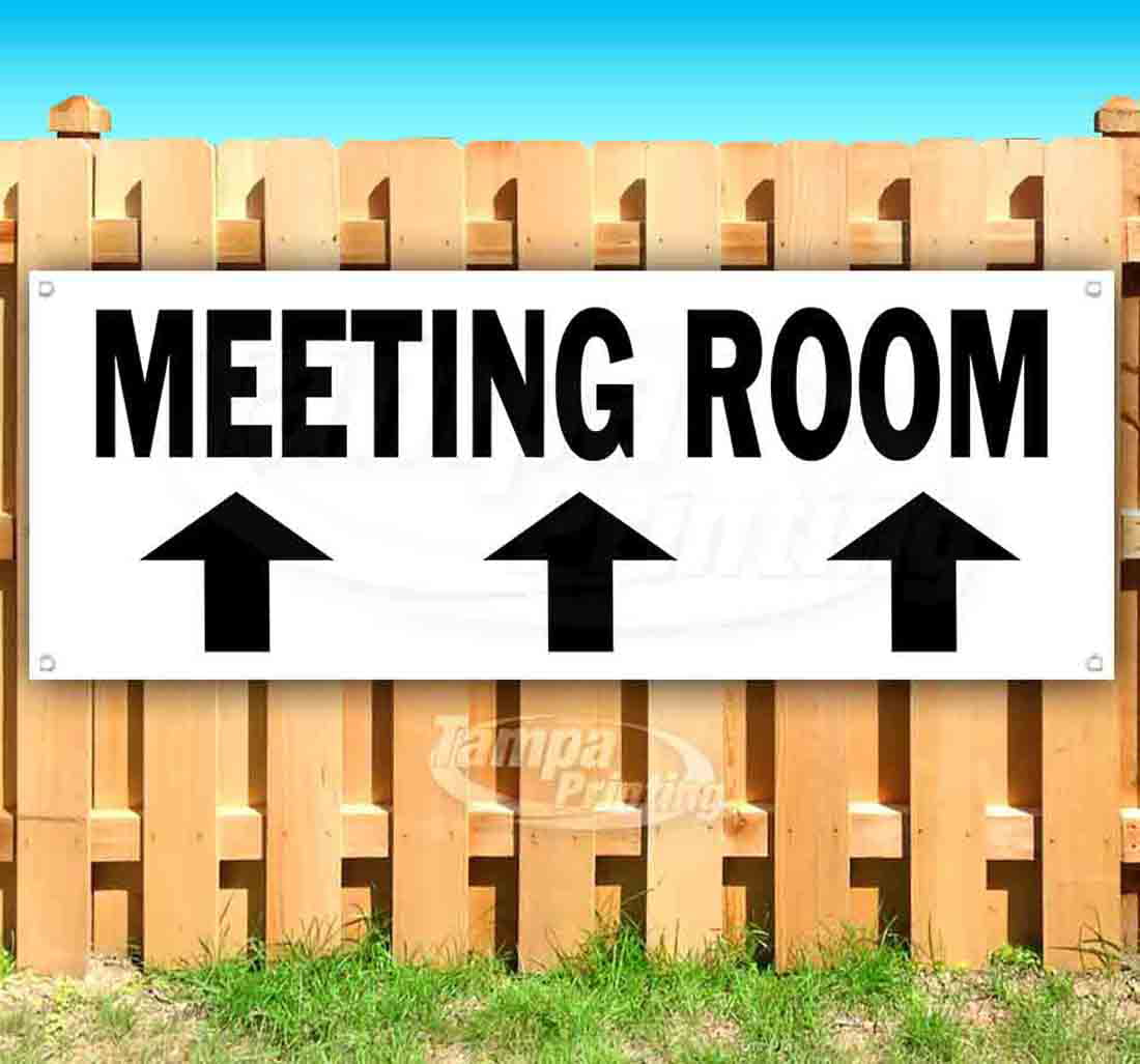 Meeting Room 13 oz Banner Non-Fabric Heavy-Duty Vinyl Single-Sided with Metal Grommets 