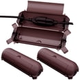 thumbnail image 1 of Restmo 4 Pack Mini IP44 Waterproof Outdoor Connection Box with Lockable Latches and Mounting Holes, Weatherproof Extension Cord Safety Cover for Outdoor Plugs, Lights, Cables, Wires, Size Small,Brown, 1 of 4