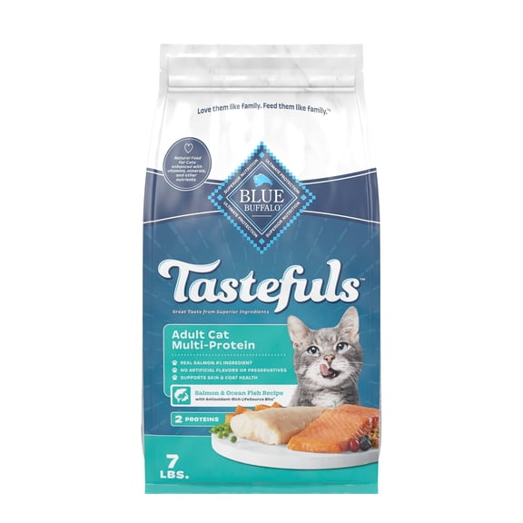 Blue Buffalo Tastefuls Multi-Protein Salmon & Ocean Fish Recipe Adult Dry Cat Food 7 lbs.