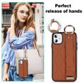 thumbnail image 6 of Allytechgroup 2024 New Trendy Back Case Cover for Apple iPhone 11, Premium PU Leather Luxury Design with Ring Holder Stand Bracket Bumper Shockproof Phone Case for Girls Women, Brown, 6 of 8
