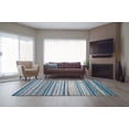 thumbnail image 3 of Ladole Rugs Comfortable Kensington Line Abstract Pattern Area Rug Carpet in Blue Ivory, 5x8 (5'3" x 7'6", 160cm x 230cm), 3 of 5