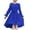 Blue, variant on LYHaoo Girls' Long Sleeved Dress Stylish Flowy Semi Formal Party Dress With Belt,Dresses for Girls Sizes 5-6 Years Red