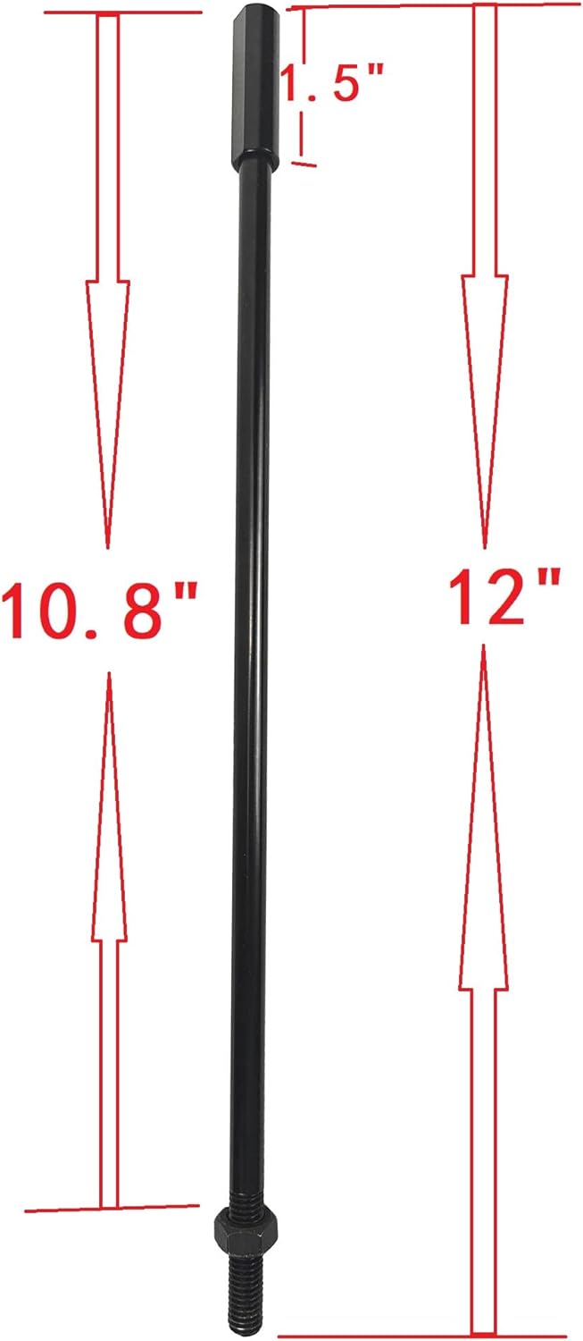 JJEAN-Solid Zinc Alloy Extension Flush Bolt with Rod 12"-Satin Black-Pack of 1