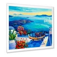 thumbnail image 2 of Designart 'Little Red Flowers With Sea View' Nautical & Coastal Framed Art Print, 2 of 4