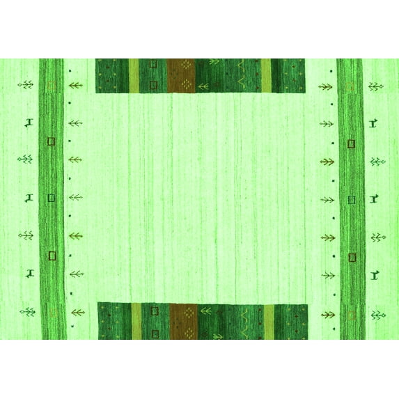Ahgly Company Indoor Rectangle Solid Green Modern Area Rugs, 3' x 5'