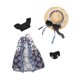 thumbnail image 5 of 4 Piezas 1: 6 Top and Skirt Hat Personas Ropa en miniatura disfraz de ropa para Azul 4pcs, 5 of 9