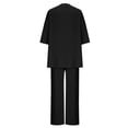 thumbnail image 6 of qolati Two Piece Sets for Women Casual Short Sleeve Pullover Tops and Wide Leg Pants Lounge Sets 2024 Trendy Tracksuits 2 Piece Summer Outfits, 6 of 9