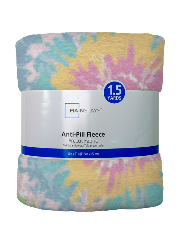 Mainstays 58" x 1.5 yard Lux Anti-pill Fleece Tie Dye Fabric Precut, Multi