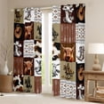 thumbnail image 2 of Homewish Western Cowboy Tribal Black Out Curtains,Rustic Cowhide Curtains Pack of 2 (42x63 Each),Country Farm Highland Cattle Bedroom Curtains For Children,Breathable Home Decor, 2 of 6