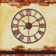 thumbnail image 2 of Reloj de pared redondo grande de metal clásico con números romanos para decoración del hogar (Borgoña, 40 cm de diámetro), 2 of 8