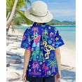 thumbnail image 5 of Aideaone Boy's Button Down Hawaiian Shirts Short Sleeve Cool Cartoon Print Tops for 7-14 Years, 5 of 7