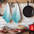 thumbnail image 6 of Aqua Blue Geometric Kitchen Towels Set of 3, Modern White Stripe Distortion Art Absorbent Dish Towels for Kitchen, Microfiber Hand Towel, Quick Drying Tea Towel for Cleaning Decorative Dishcloths, 6 of 7
