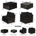 thumbnail image 3 of GVN Outdoor Furniture Sets, Outdoor Conversation Set,6 Pieces Outdoor Patio Rattan Sectional Sofa Set with Coffee Table-Black, 3 of 9
