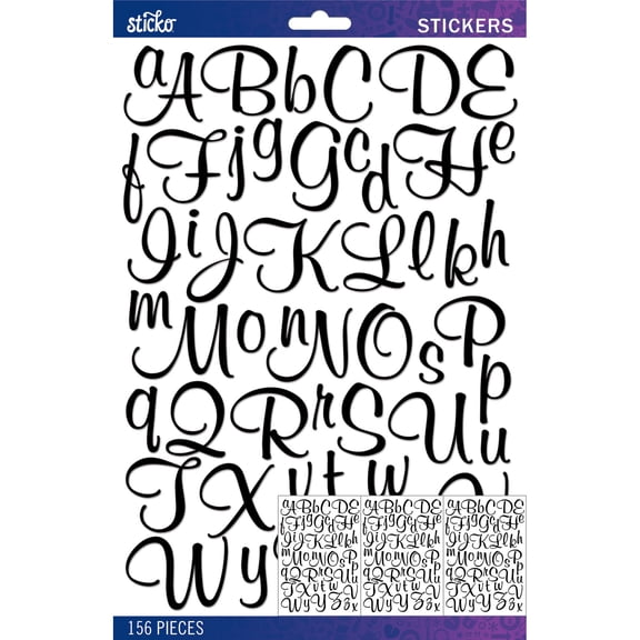 Sticko Alphabet Stickers-Black Mural Large
