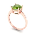 thumbnail image 2 of 2.5ct Oval Cut Green Natural Peridot 18k Pink Rose Gold Engraving Statement Bridal Wedding Solitaire Designer Ring Size 4.5, 2 of 5