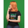 thumbnail image 2 of St Patrick's Day Half Irish All Awesome Graphic Women Black T-Shirt, Female Large, 2 of 4