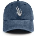 thumbnail image 1 of Halloween Hat Skeleton Hands Baseball Cap Funny Adjustable Cotton Washed Denim Hats, 1 of 7