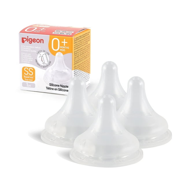 Silicona Nipple PIGEON (SS) con línea de cierre para más de 0 meses, 4 unidades