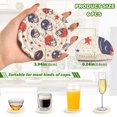 thumbnail image 2 of Yayeee 6 PCS Drink Coasters with Holder Set Woven Absorbent Round Tabletop Hot Pad, Star Spangled Helmets, 2 of 7