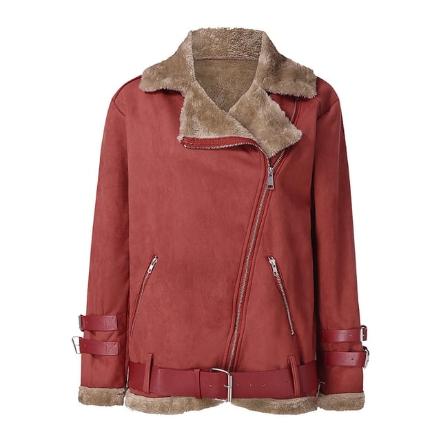Sentmoon Hoodie Manteau en Laine à Manches Longues Col à Revers Grandes Tailles pour Femmes, Vestes Épaisses à Boutons pour Femmes Coupe Ample Manteaux Rouges TTG Soldes Aujourd'hui Offres Prime