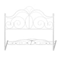 thumbnail image 3 of Rhapsody Complete Metal Bed and Steel Support Frame with Delicate Scrolls and Finial Posts, Glossy White Finish, Queen, 3 of 6