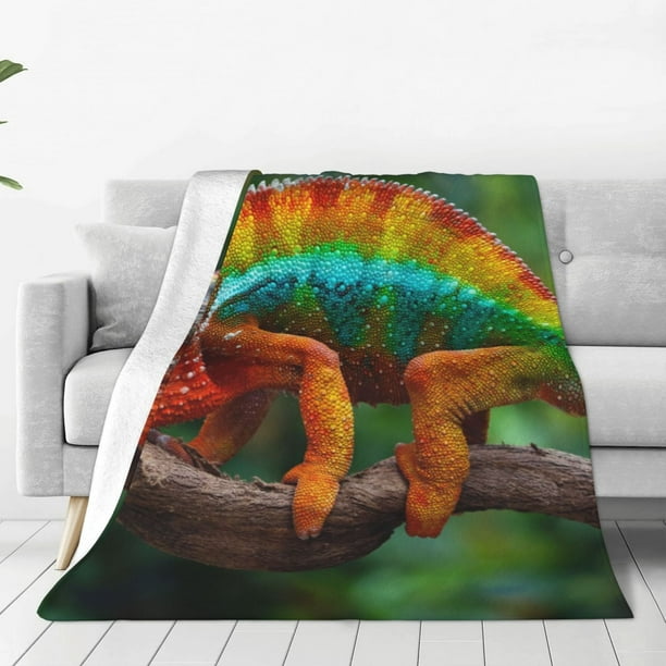 Balery Chameleon Manta de Felpa Suave y Acogedora – Cobija de Franela Aterciopelada para Cama, Lavable y Cálida para Sofá, Mascotas, Transpirable-40"x30"