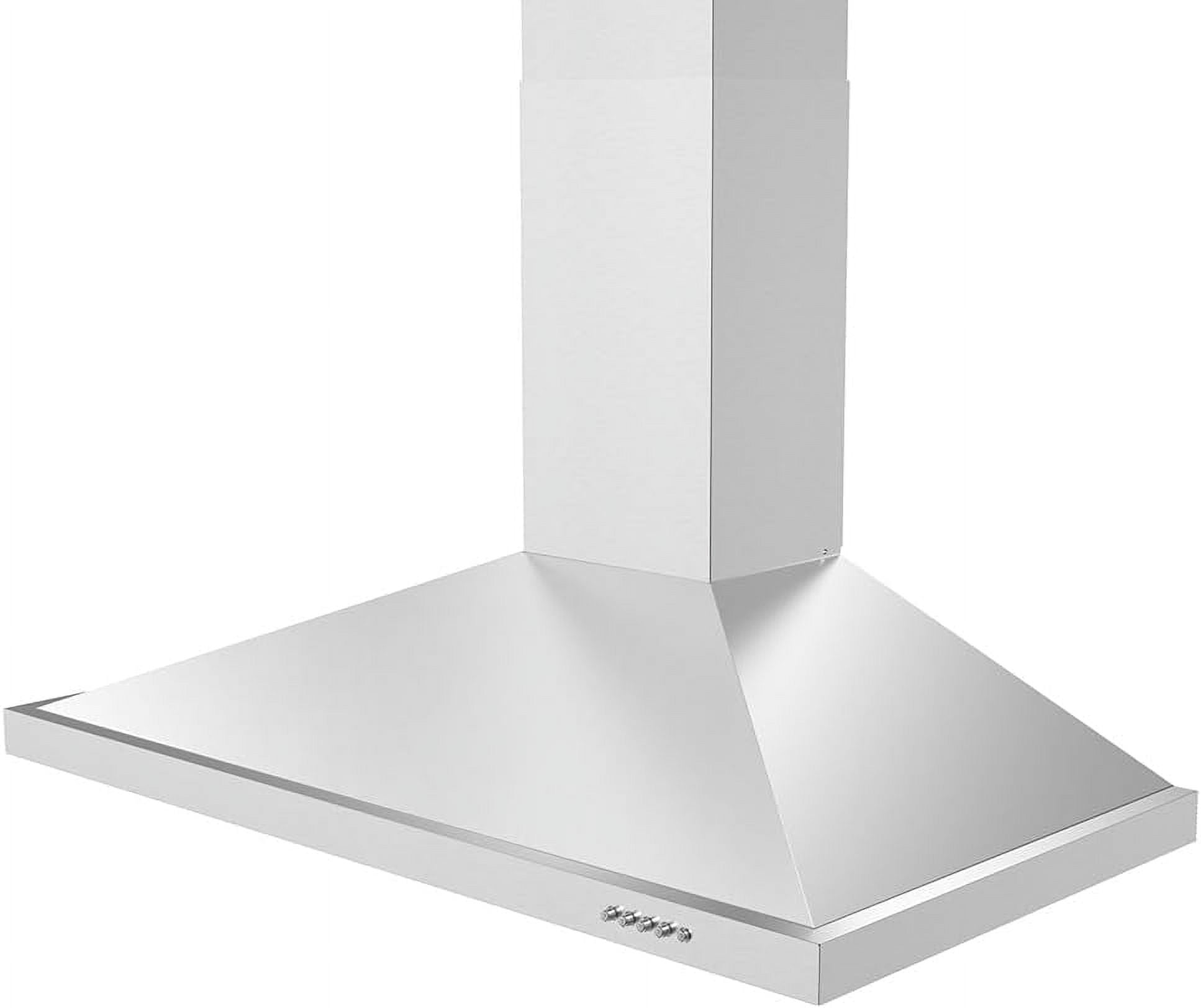 Streamline 36 in. Vicolo Ductless Wall Mount Range Hood in Brushed Stainless Steel with Baffle Filters, Push Button Control, LED Light