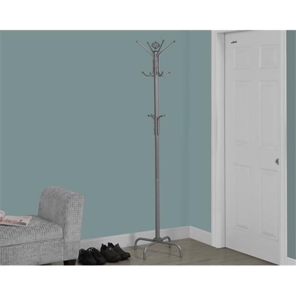 Silver Metal Coat Rack 74 in.