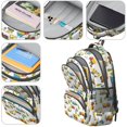 thumbnail image 4 of Excavator and Mountain White Pattern Cute School Backpack Bag with Padded Back and Adjustable Shoulder Straps 16.9 X 12.6 X 5.9 Inches, 4 of 5