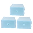thumbnail image 4 of Worgeous Blue Plastic Storage Box with Drawer Design for Shoes and Stockings High Capacity and Moisture Proof 3Pcs, 4 of 7