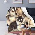 thumbnail image 2 of Husky Cool Mantas Franela Impreso Lovely Dog Portable Super Warm Throw Manta para sofá Travel Bedding Throws, 2 of 5