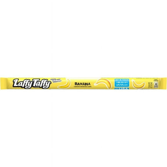 Laffy Taffy Rope Banana Candy, 0.81oz (24 Count)