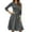 Dark Gray, variant on WTOBBY Women's Classic Solid Color Waistband Round Neck 3/4 Sleeve Dress, Flowy Midi Sundress with Timeless Style for Various Occasions,Army Green L