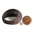 thumbnail image 5 of balikha Cat Basket Bed Cat House Imitation Rattan Kitten Sleeping Bed All Seasons with Removable Cushion Round Small Dog Bed Cat Nest dark brown, 5 of 9