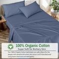 thumbnail image 5 of RUVANTI 100% Organic Cotton Sheets - Full Size bed sheet - 4 Piece Percale Weave Bedding, Crisp, Cooling & Breathable, Soft & Durable, 16" Deep Pocket, Hotel Quality Sábanas - Wild Wind, 5 of 11