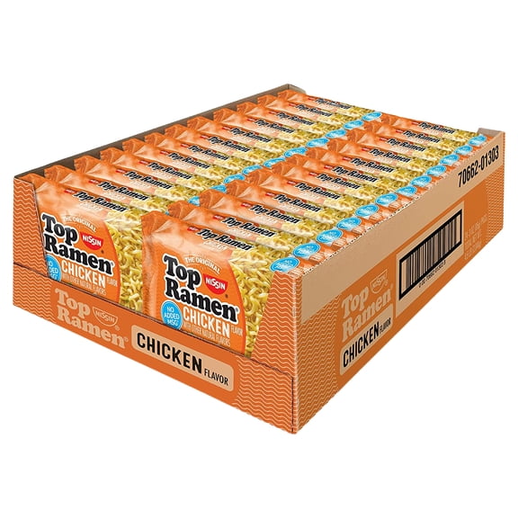 Nissin Top Ramen Noodle Soup, Chicken, 3 Ounce Quantity of 24