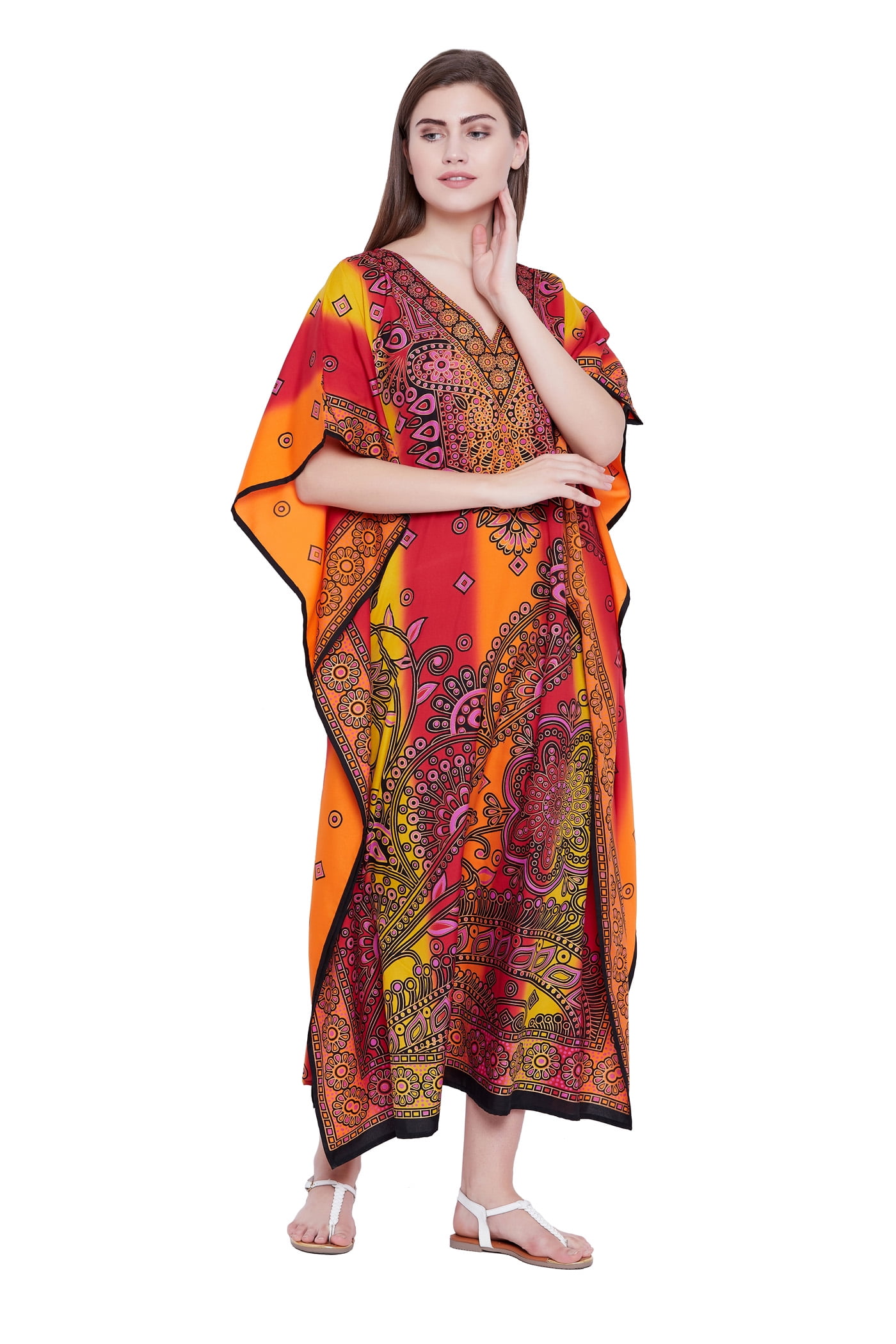Multicolor Kaftans for Women Paisley Plus Size Kaftan Dresses Women's ...