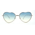 thumbnail image 2 of Iconic Valentine Heart Shape Metal Rim Peacenik Love Sunglasses Gold Blue Yellow, 2 of 4