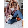 thumbnail image 2 of CoCopeaunt Women's Kimono Open Front Waffle Knit Cardigans Solid Sweater Batwing Sleeve Shawl Collared Soft Slouchy Cloak, 2 of 6