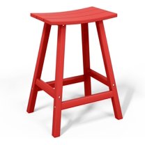 Wubio All-Weather Outdoor Bar Stools, 29" Height Patio Stools & Bar Chairs, Adirondack Poly Patio Bar Stool for Patio, Deck, Kitchen Counter and Garden-29'' Counter Stool-Red